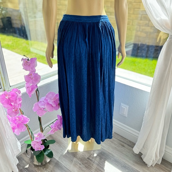 Vintage Anjumun Boho Peasant Navy Blue Skirt Size 6 Floral Embroidered - Picture 6 of 11